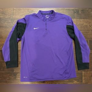 Men’s Nike Dri-Fit Soccer Purple/Black 1/4 Zip Fleece Sweatshirt Pullover- 2XL